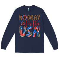 Navy hooray for the usa Long Sleeve Tee - Artiststas