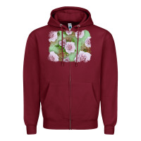 Burgundy pink roses with leopard background Zipper Hoodie - LillyAllenDesigns