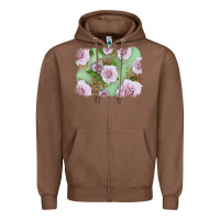 Chestnut pink roses with leopard background Zipper Hoodie - LillyAllenDesigns
