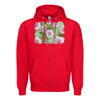 Red pink roses with leopard background Zipper Hoodie - LillyAllenDesigns