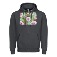 Smoke pink roses with leopard background Zipper Hoodie - LillyAllenDesigns