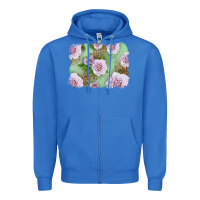 True Royal pink roses with leopard background Zipper Hoodie - LillyAllenDesigns