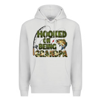 Dove Grey fish lures hooked on being grandpa Premium Hoodie - Artiststas