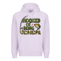 Lilac fish lures hooked on being grandpa Premium Hoodie - Artiststas