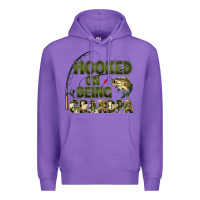 Purple fish lures hooked on being grandpa Premium Hoodie - Artiststas