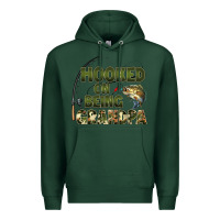Sports Green fish lures hooked on being grandpa Premium Hoodie - Artiststas