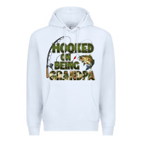 White fish lures hooked on being grandpa Premium Hoodie - Artiststas