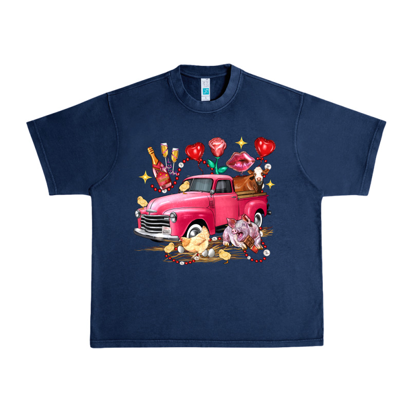 Valentine's Day Truck Farm Animals Urban Heavy Tee by FaDigitalArtStudio | Teevron