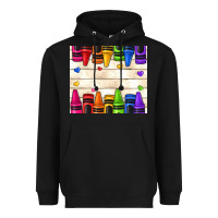 Black custom teacher name crayons Heavyweight Hoodie - NancyCooperArtShop