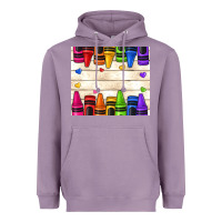 Lavender custom teacher name crayons Heavyweight Hoodie - NancyCooperArtShop