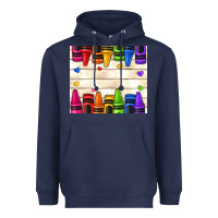 Navy custom teacher name crayons Heavyweight Hoodie - NancyCooperArtShop
