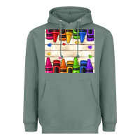 Sage custom teacher name crayons Heavyweight Hoodie - NancyCooperArtShop