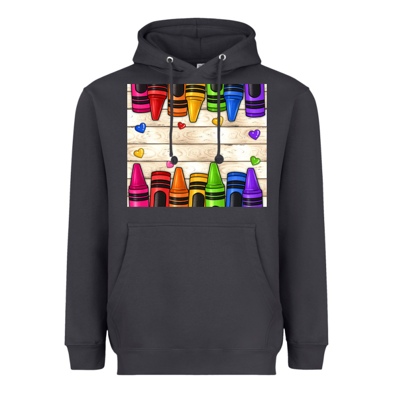 Custom Teacher Name Crayons Heavyweight Hoodie by NancyCooperArtShop | Teevron
