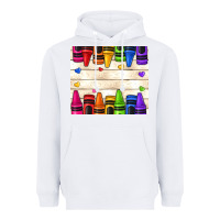 White custom teacher name crayons Heavyweight Hoodie - NancyCooperArtShop