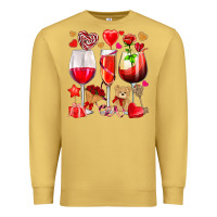 Antique Gold valentines day wine glasses Premium Sweatshirt - NancyCooperArtShop