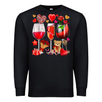 Black valentines day wine glasses Premium Sweatshirt - NancyCooperArtShop