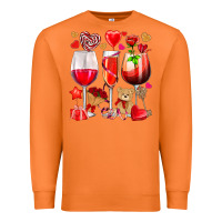 Carrot valentines day wine glasses Premium Sweatshirt - NancyCooperArtShop