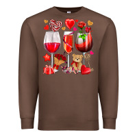 Chestnut valentines day wine glasses Premium Sweatshirt - NancyCooperArtShop