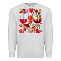 Dove Grey valentines day wine glasses Premium Sweatshirt - NancyCooperArtShop
