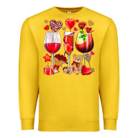 Lemon valentines day wine glasses Premium Sweatshirt - NancyCooperArtShop