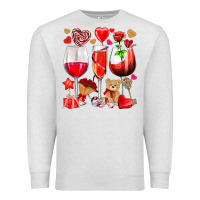 Oatmeal Heather valentines day wine glasses Premium Sweatshirt - NancyCooperArtShop