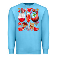 Ocean Blue valentines day wine glasses Premium Sweatshirt - NancyCooperArtShop