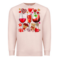 Pale Pink valentines day wine glasses Premium Sweatshirt - NancyCooperArtShop