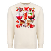 Sandshell valentines day wine glasses Premium Sweatshirt - NancyCooperArtShop