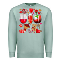 Seafoam valentines day wine glasses Premium Sweatshirt - NancyCooperArtShop