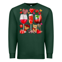 Sports Green valentines day wine glasses Premium Sweatshirt - NancyCooperArtShop