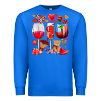 True Royal valentines day wine glasses Premium Sweatshirt - NancyCooperArtShop
