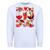 White valentines day wine glasses Premium Sweatshirt - NancyCooperArtShop