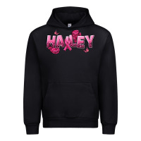 Black Personalized Pink Cancer Themed Name Urban Hoodie - NancyCooperArtShop