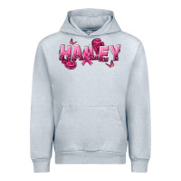 Heather Grey Personalized Pink Cancer Themed Name Urban Hoodie - NancyCooperArtShop