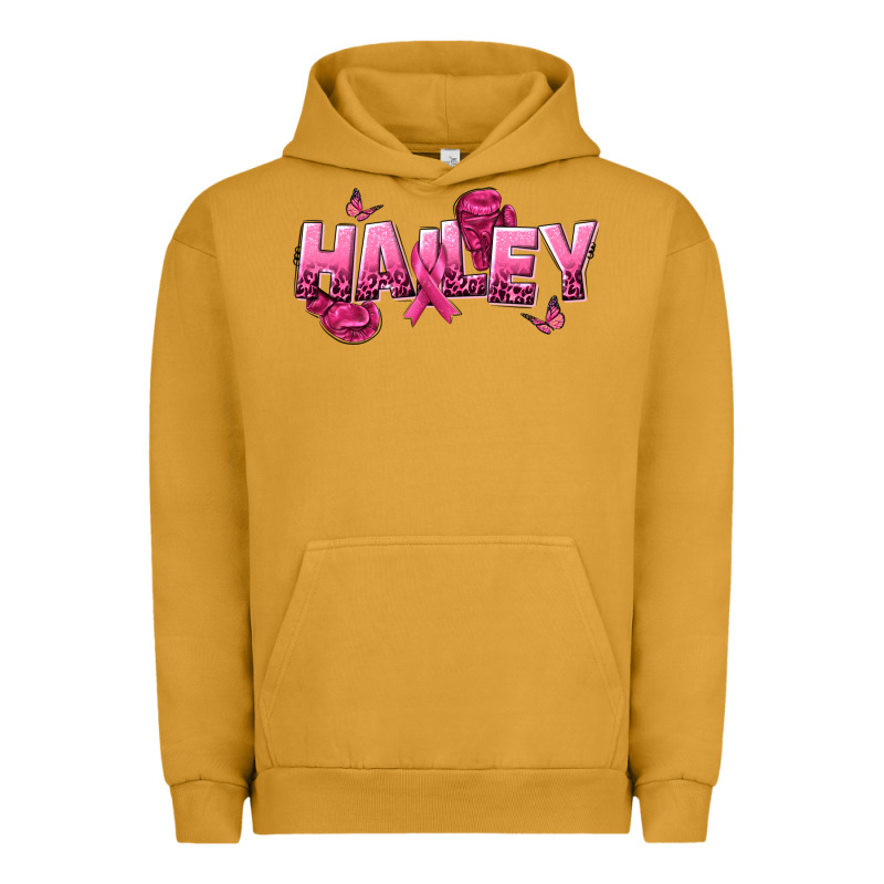 Personalized Pink Cancer Themed Name Urban Hoodie by NancyCooperArtShop | Teevron