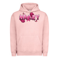 Pigment Salmon Personalized Pink Cancer Themed Name Urban Hoodie - NancyCooperArtShop