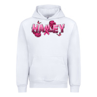 White Personalized Pink Cancer Themed Name Urban Hoodie - NancyCooperArtShop