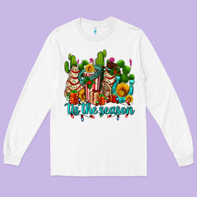 Tis The Season Christmas Tree  Cake Long Sleeve Tee Designed By Adodesignshop