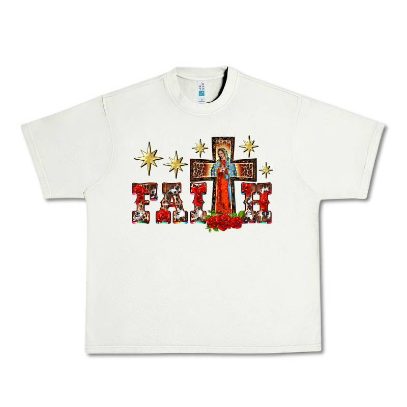 Faith Our Lady Of Guadalupe Cross Urban Heavy Tee by BarkalooDesign | Teevron