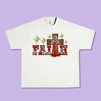 Faith Our Lady Of Guadalupe Cross Urban Heavy Tee Designed By Barkaloodesign