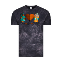 Cloud Black Peace Love Pumpkin Spice Vintage Tee - CowhideDigitalArt