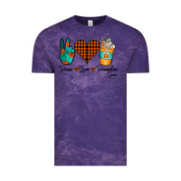 Cloud Purple Peace Love Pumpkin Spice Vintage Tee - CowhideDigitalArt