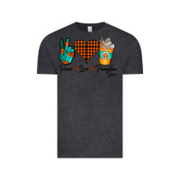 Vintage Black Peace Love Pumpkin Spice Vintage Tee - CowhideDigitalArt