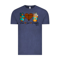 Vintage Denim Peace Love Pumpkin Spice Vintage Tee - CowhideDigitalArt