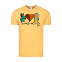 Vintage Mustard Peace Love Pumpkin Spice Vintage Tee - CowhideDigitalArt