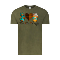 Vintage Olive Peace Love Pumpkin Spice Vintage Tee - CowhideDigitalArt