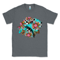 Charcoal Heather race sunflower patches Classic Tee - AdoDesignShop