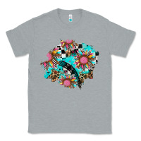 Heather Grey race sunflower patches Classic Tee - AdoDesignShop