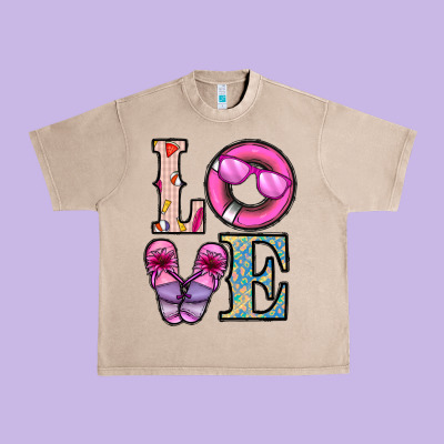 Love Summer Urban Heavy Tee Designed By Cowhidedigitalart