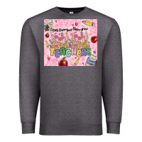 Charcoal Heather teachers teach them love them grow Premium Sweatshirt - MaliasSmallBusiness
